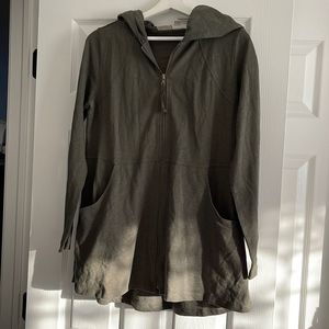 Logo sage jacket with hood